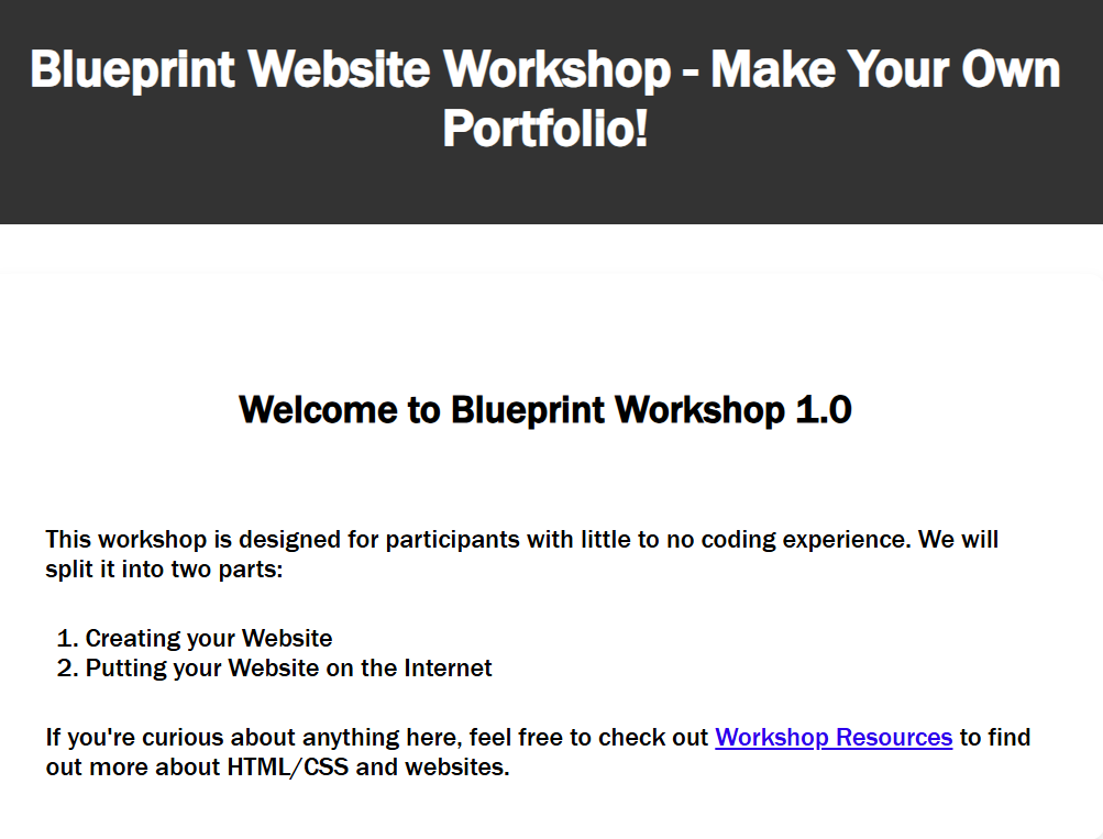 Preview of website workshop materials